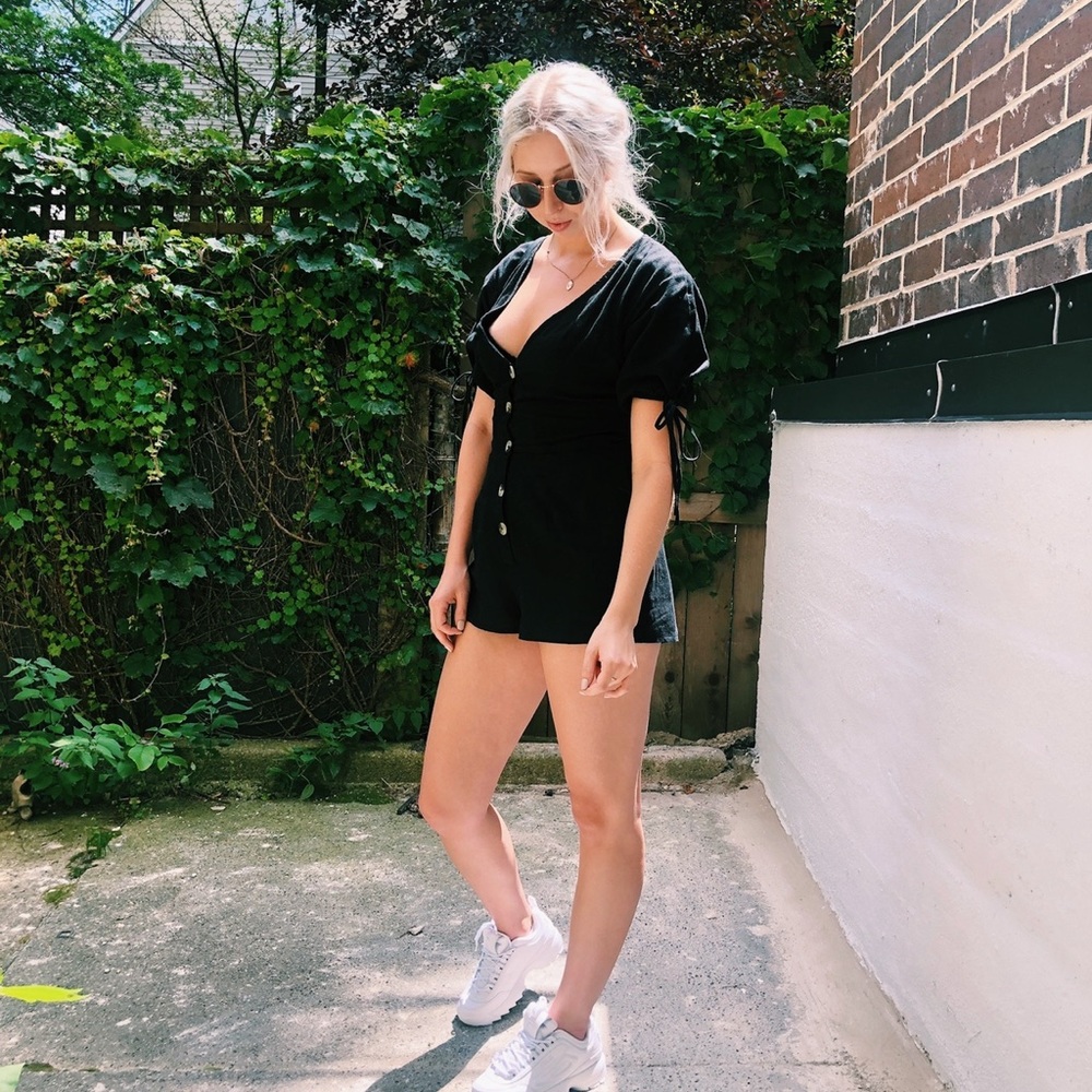 UO Black Short Romper